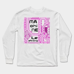 Machine Learning Computer Micro Chip Black Pink Long Sleeve T-Shirt